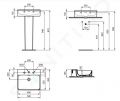 Ideal Standard Conca Ceram Umvadlo, 500x450 mm, s prepadom, 3 otvory na batriu, biela