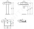 Ideal Standard Conca Ceram Umvadlo, 50x45 cm, bez prepadu, otvor na batriu, biela