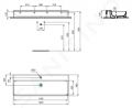 Ideal Standard Conca Ceram Umvadlo, 120x45 cm, bez prepadu, otvor na batriu, biela