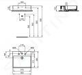 Ideal Standard Extra Umvadlo na dosku, 500x450 mm, s prepadom, 3 otvory na batriu, biela