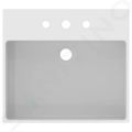 Ideal Standard Extra Umvadlo na dosku, 50x45 cm, s prepadom, 3 otvory na batriu, biela