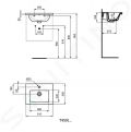 Ideal Standard i.Life S Umvadlo nbytkov, 510x385x180 mm, s prepadom, otvor na batriu, biela