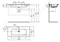 Ideal Standard i.Life A Umvadlo 104x46 cm, s prepadom, otvor na batriu, biela