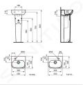 Ideal Standard i.Life A Umvadielko, 350x300 mm, s prepadom, otvor na batriu vavo, biela