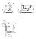 Ideal Standard i.Life A Zvesn bidet, 355x540 mm, s prepadom, otvor na batriu, biela