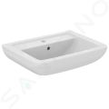 Ideal Standard Eurovit Umvadlo, 60x46x19 cm, s prepadom, 1 otvor na batriu, biela