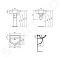 Ideal Standard Eurovit Umvadlo 60x47 cm, bez prepadu, bez otvoru na batriu, biela