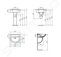 Ideal Standard Eurovit Umvadlo 55x46 cm, bez prepadu, bez otvoru na batriu, biela