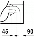 Duravit D-CODE vodorovn odpad